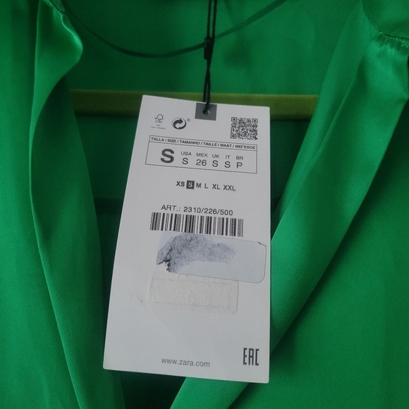 ZARA NWT satin long sleeve Blouse. - Picture 7 of 9